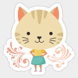 Girl cat head Sticker